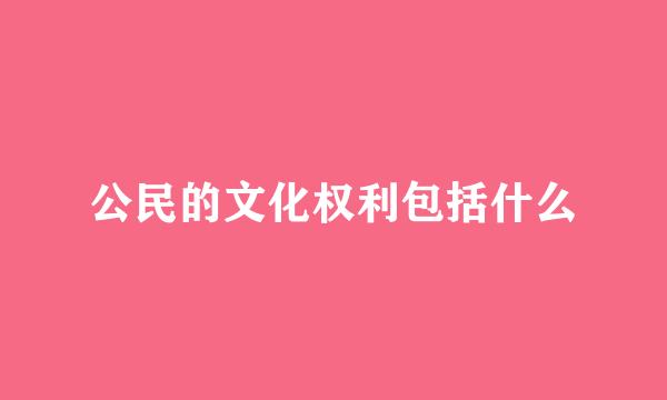 公民的文化权利包括什么