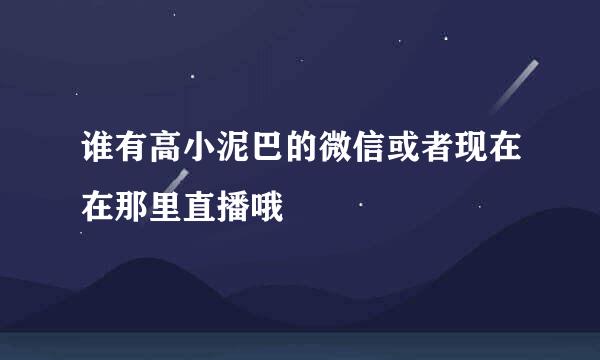 谁有高小泥巴的微信或者现在在那里直播哦