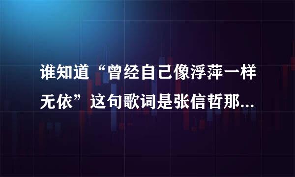 谁知道“曾经自己像浮萍一样无依”这句歌词是张信哲那首歌里面的？