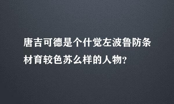 唐吉可德是个什觉左波鲁防条材育较色苏么样的人物？