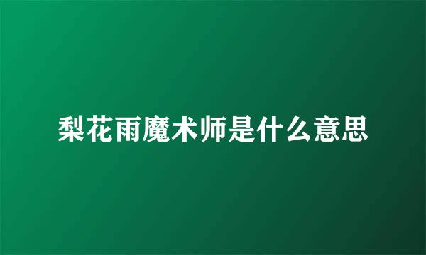 梨花雨魔术师是什么意思