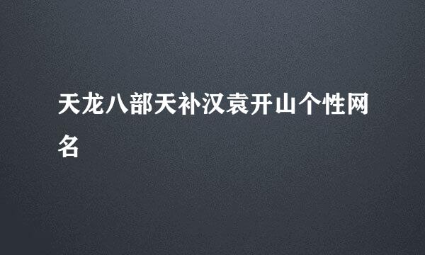 天龙八部天补汉袁开山个性网名