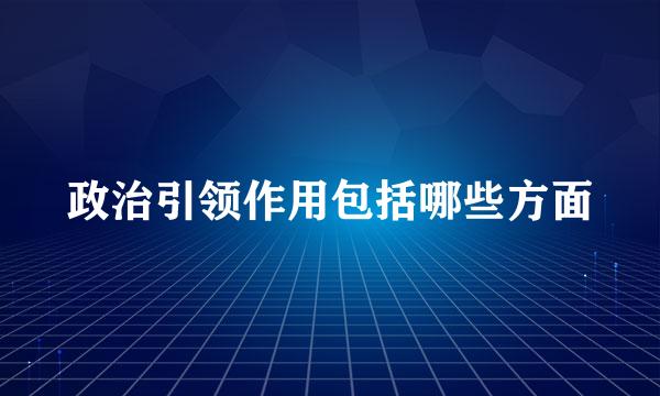 政治引领作用包括哪些方面