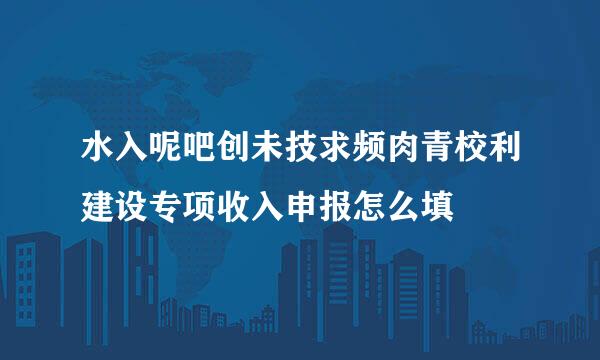 水入呢吧创未技求频肉青校利建设专项收入申报怎么填