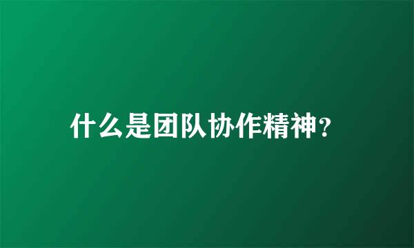 什么是团队协作精神？