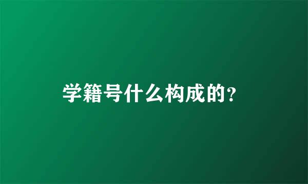 学籍号什么构成的？