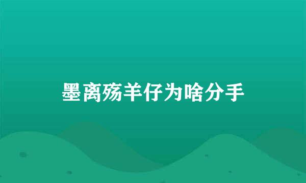 墨离殇羊仔为啥分手