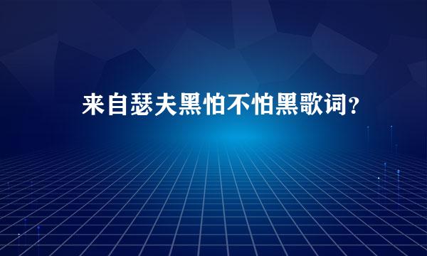 冏来自瑟夫黑怕不怕黑歌词？