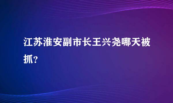 江苏淮安副市长王兴尧哪天被抓？