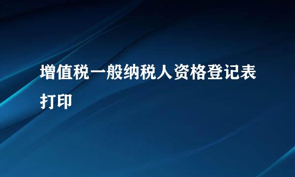 增值税一般纳税人资格登记表打印