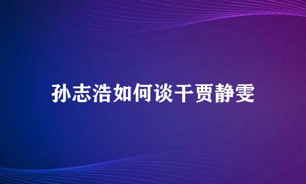 孙志浩如何谈干贾静雯