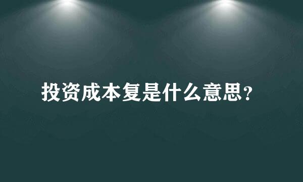 投资成本复是什么意思？