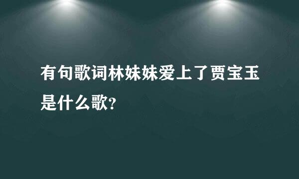 有句歌词林妹妹爱上了贾宝玉是什么歌？