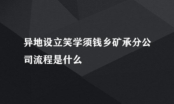 异地设立笑学须钱乡矿承分公司流程是什么