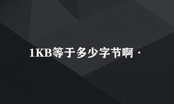 1KB等于多少字节啊·