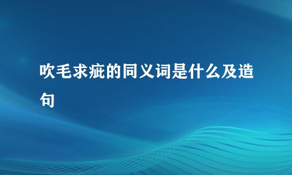 吹毛求疵的同义词是什么及造句