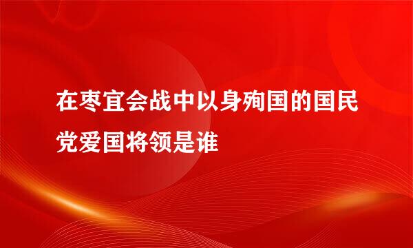 在枣宜会战中以身殉国的国民党爱国将领是谁