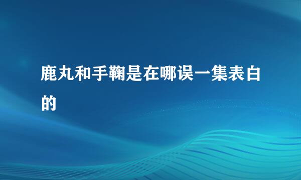 鹿丸和手鞠是在哪误一集表白的