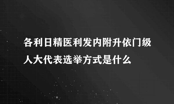 各利日精医利发内附升依门级人大代表选举方式是什么