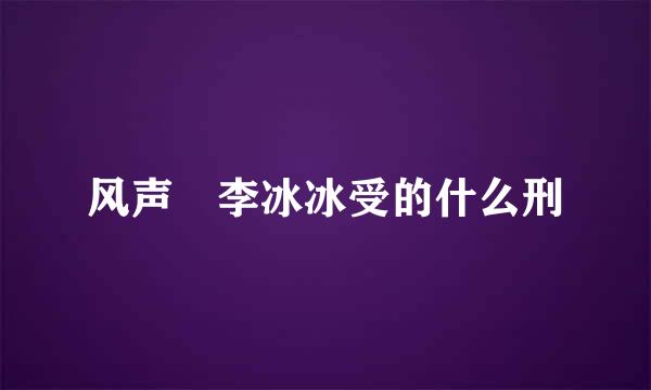 风声 李冰冰受的什么刑