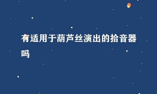 有适用于葫芦丝演出的拾音器吗