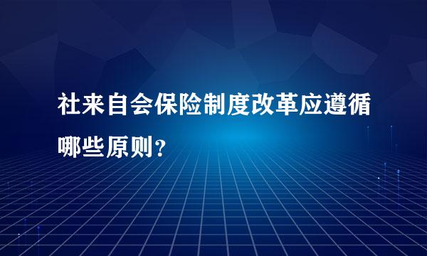 社来自会保险制度改革应遵循哪些原则？