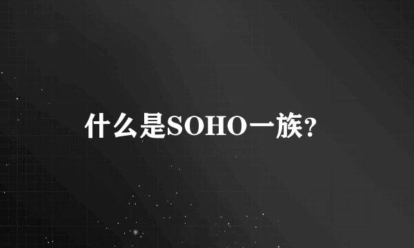 什么是SOHO一族？