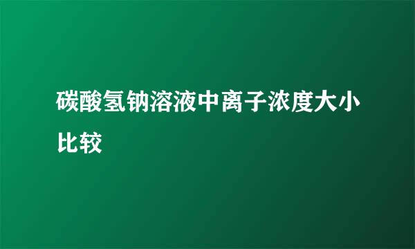 碳酸氢钠溶液中离子浓度大小比较