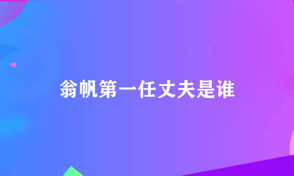 翁帆第一任丈夫是谁