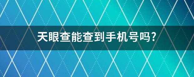 天眼查能查到手来自机号吗?