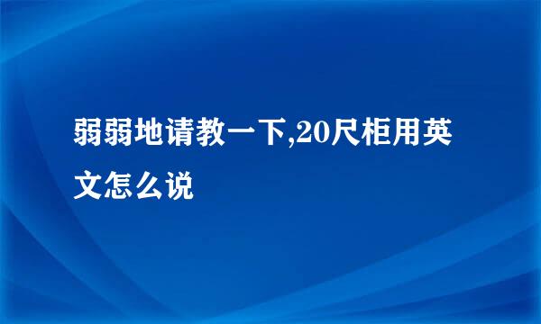 弱弱地请教一下,20尺柜用英文怎么说