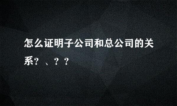 怎么证明子公司和总公司的关系？、？？