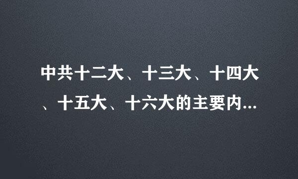 中共十二大、十三大、十四大、十五大、十六大的主要内容和重大意义