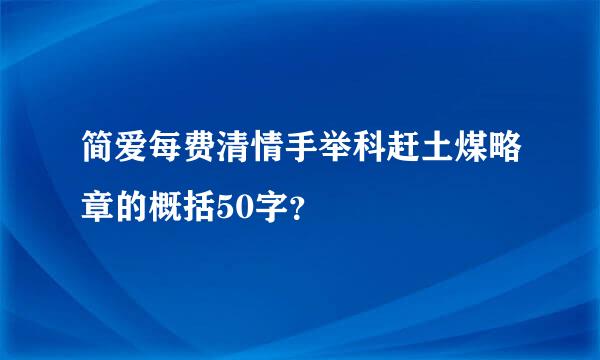 简爱每费清情手举科赶土煤略章的概括50字？