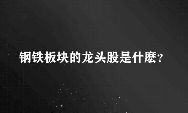 钢铁板块的龙头股是什麽？