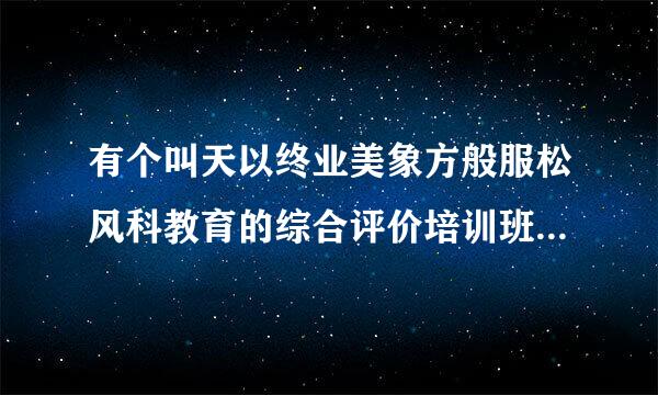 有个叫天以终业美象方般服松风科教育的综合评价培训班好不好啊？