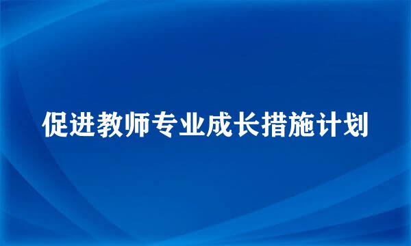 促进教师专业成长措施计划