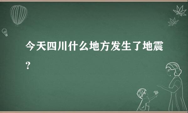 今天四川什么地方发生了地震？