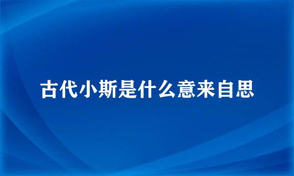 古代小斯是什么意来自思