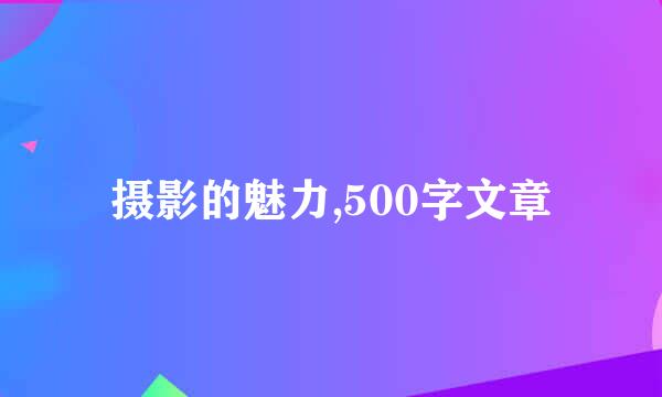 摄影的魅力,500字文章