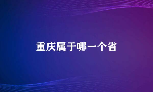 重庆属于哪一个省