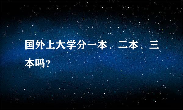 国外上大学分一本、二本、三本吗？