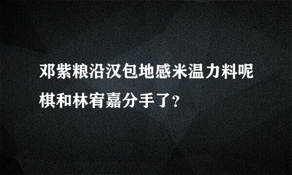 邓紫粮沿汉包地感米温力料呢棋和林宥嘉分手了？