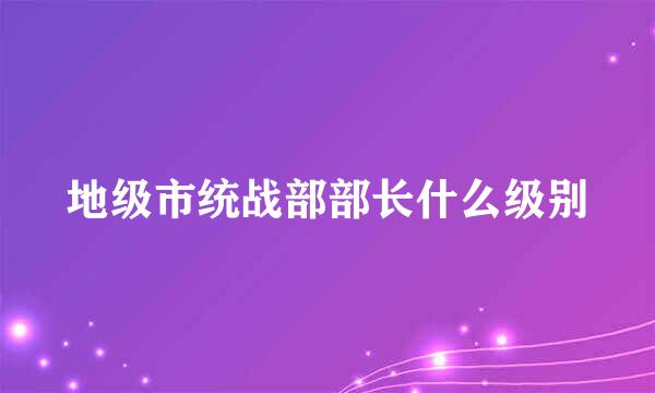 地级市统战部部长什么级别