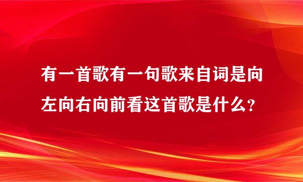 有一首歌有一句歌来自词是向左向右向前看这首歌是什么？