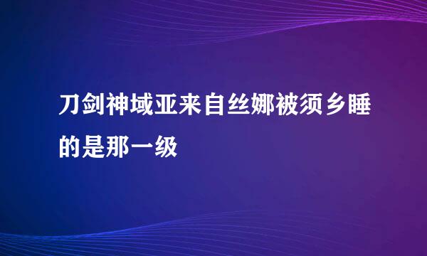 刀剑神域亚来自丝娜被须乡睡的是那一级