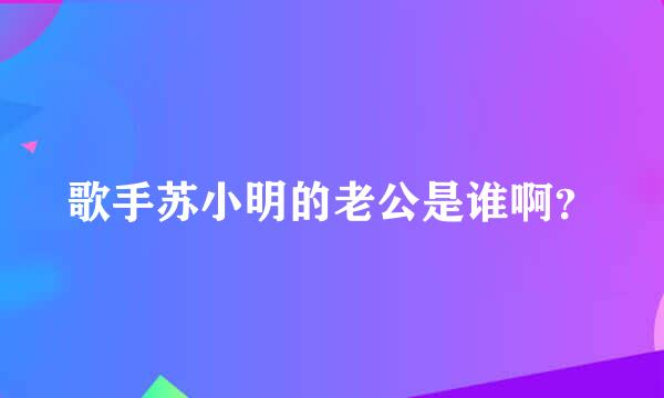 歌手苏小明的老公是谁啊？