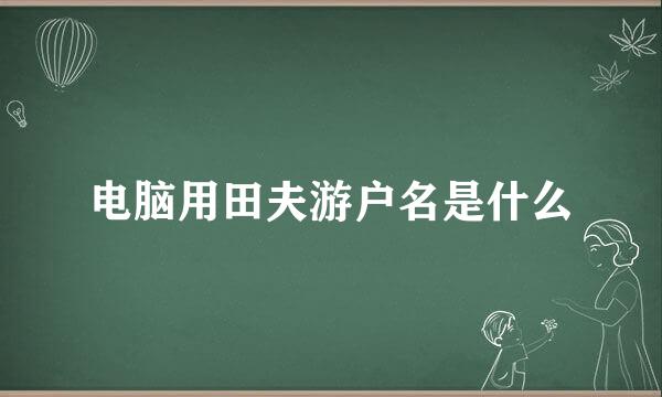 电脑用田夫游户名是什么