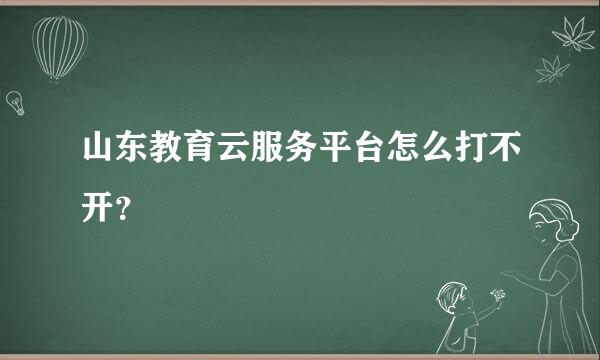 山东教育云服务平台怎么打不开？