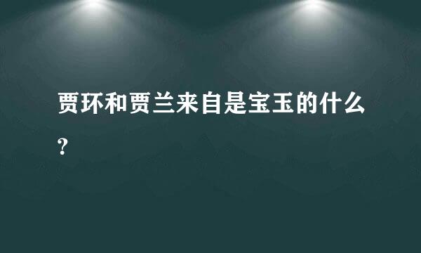 贾环和贾兰来自是宝玉的什么？